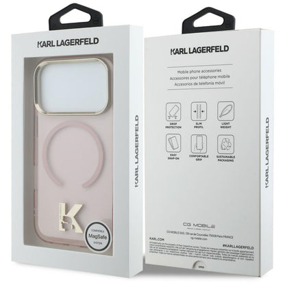 Custodia MagSafe per Apple iPhone 18 Pro Max / 17 Pro Max, Karl Lagerfeld, IML Karl Head Logo, rosa