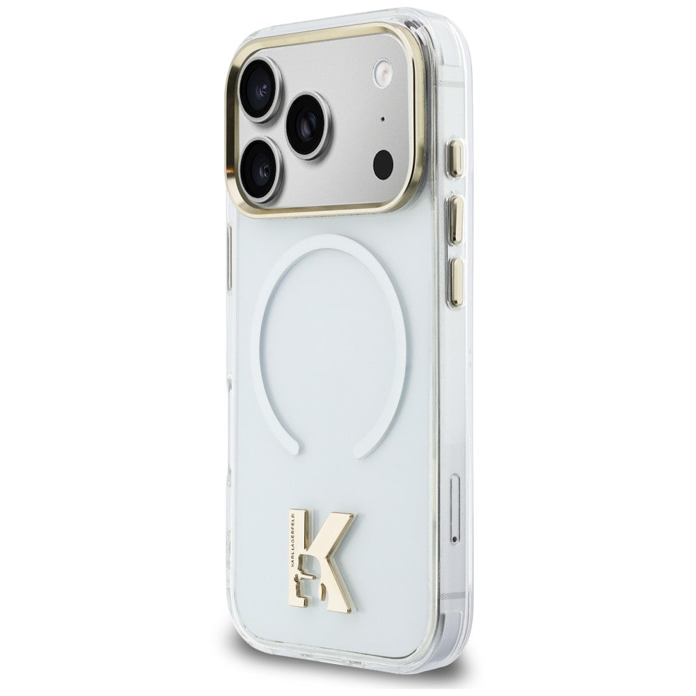 Custodia MagSafe per Apple iPhone 18 Pro Max / 17 Pro Max, Karl Lagerfeld, IML Karl Head Logo, trasparente