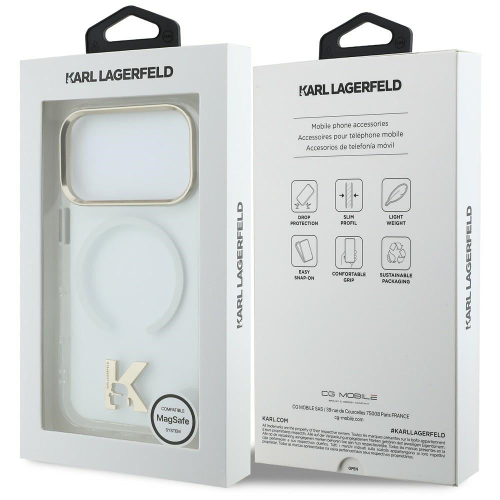 Custodia MagSafe per Apple iPhone 18 Pro Max / 17 Pro Max, Karl Lagerfeld, IML Karl Head Logo, trasparente
