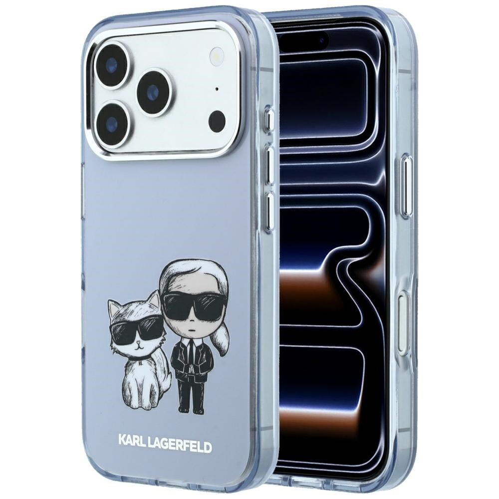 Custodia MagSafe per Apple iPhone 18 Pro Max / 17 Pro Max, Karl Lagerfeld, IML KC Bodies Sketch Print, Blu