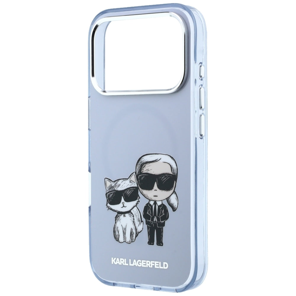 Custodia MagSafe per Apple iPhone 18 Pro Max / 17 Pro Max, Karl Lagerfeld, IML KC Bodies Sketch Print, Blu