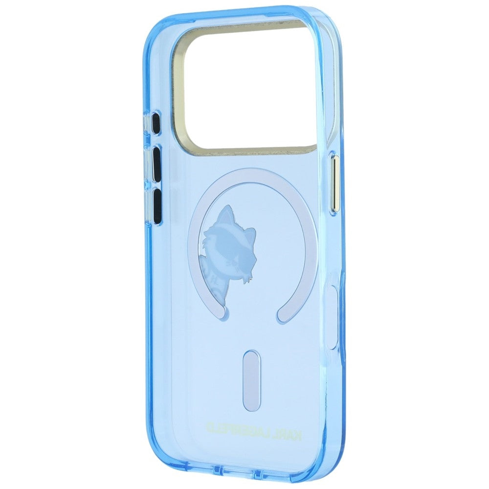 Custodia MagSafe per Apple iPhone 18 Pro Max / 17 Pro Max, Karl Lagerfeld, IML Peekaboo Print and Metal Frame, blu