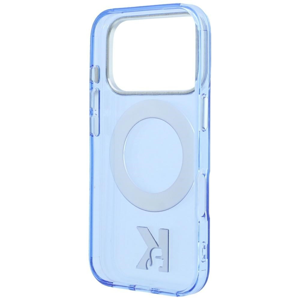 Custodia MagSafe per Apple iPhone 18 Pro Max / 17 Pro Max, Karl Lagerfeld, IML Ring Stand Kameo Metal, Blu