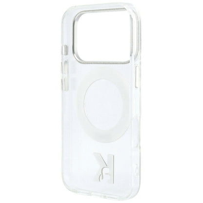 Custodia MagSafe per Apple iPhone 18 Pro Max / 17 Pro Max, Karl Lagerfeld, IML Ring Stand Kameo Metal, Trasparente