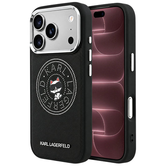 Custodia MagSafe per Apple iPhone 18 Pro Max / 17 Pro Max, Karl Lagerfeld, Point and Choupette Sketch, Nera