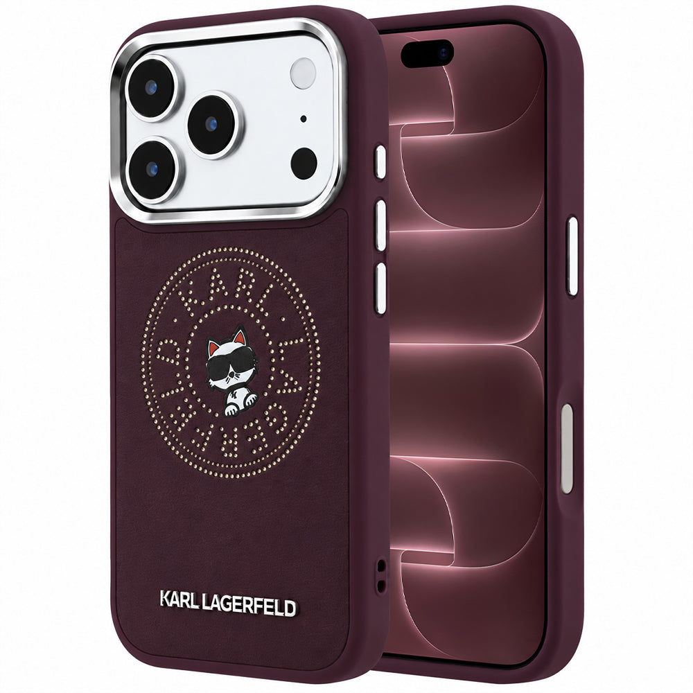 Custodia MagSafe per Apple iPhone 18 Pro Max / 17 Pro Max, Karl Lagerfeld, Point and Choupette Sketch, Vinaccia
