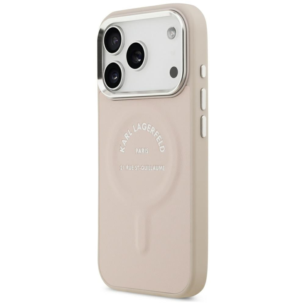 Custodia MagSafe per Apple iPhone 18 Pro Max / 17 Pro Max, Karl Lagerfeld, Anello Karl RSG Logo, Rosa