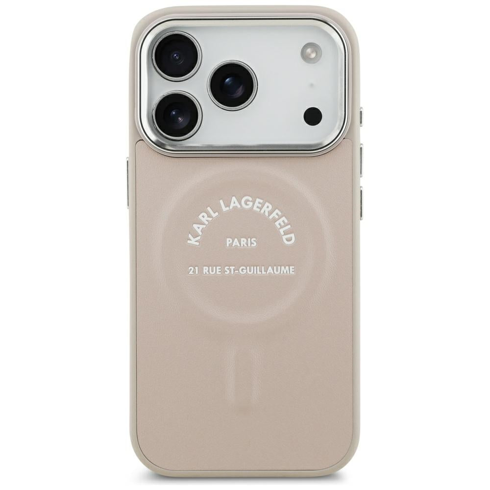 Custodia MagSafe per Apple iPhone 18 Pro Max / 17 Pro Max, Karl Lagerfeld, Anello Karl RSG Logo, Rosa