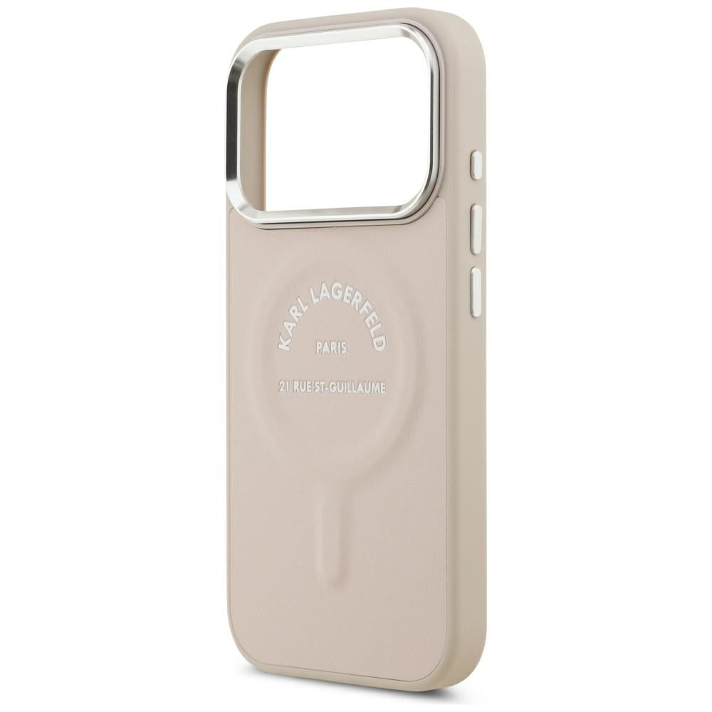 Custodia MagSafe per Apple iPhone 18 Pro Max / 17 Pro Max, Karl Lagerfeld, Anello Karl RSG Logo, Rosa