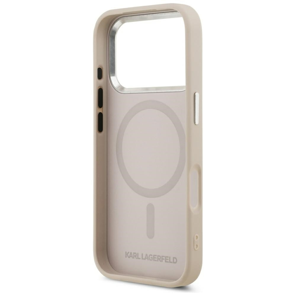 Custodia MagSafe per Apple iPhone 18 Pro Max / 17 Pro Max, Karl Lagerfeld, Anello Karl RSG Logo, Rosa