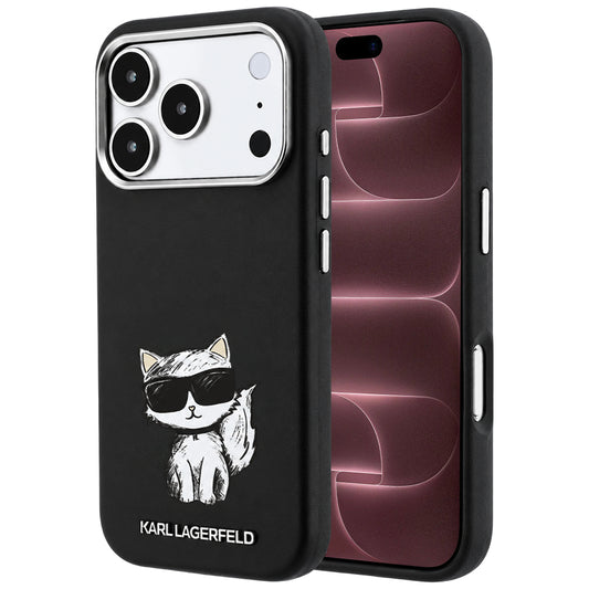 Custodia MagSafe per Apple iPhone 18 Pro Max / 17 Pro Max, Karl Lagerfeld, Smooth Choupette Sketch, Nera
