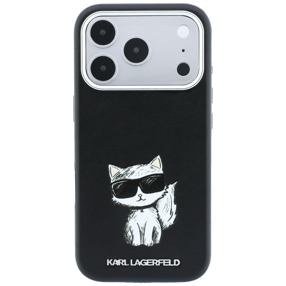Custodia MagSafe per Apple iPhone 18 Pro Max / 17 Pro Max, Karl Lagerfeld, Smooth Choupette Sketch, Nera