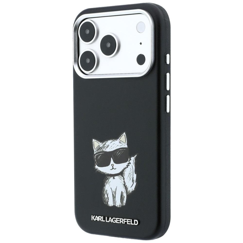 Custodia MagSafe per Apple iPhone 18 Pro Max / 17 Pro Max, Karl Lagerfeld, Smooth Choupette Sketch, Nera