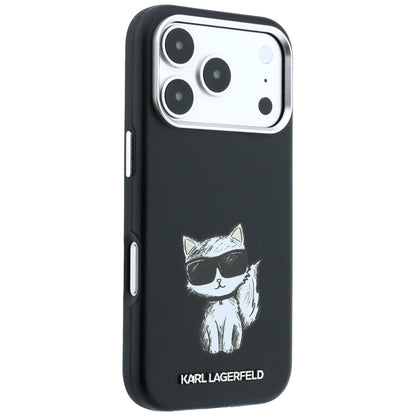 Custodia MagSafe per Apple iPhone 18 Pro Max / 17 Pro Max, Karl Lagerfeld, Smooth Choupette Sketch, Nera