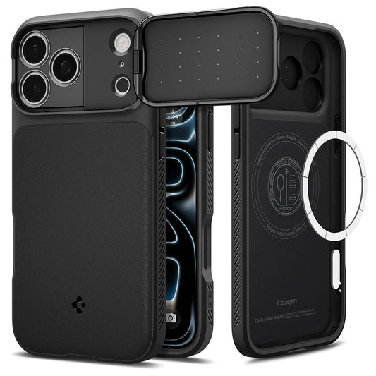 Custodia MagSafe per Apple iPhone 18 Pro Max / 17 Pro Max, Spigen, Optik Armor, Nera ACS09900