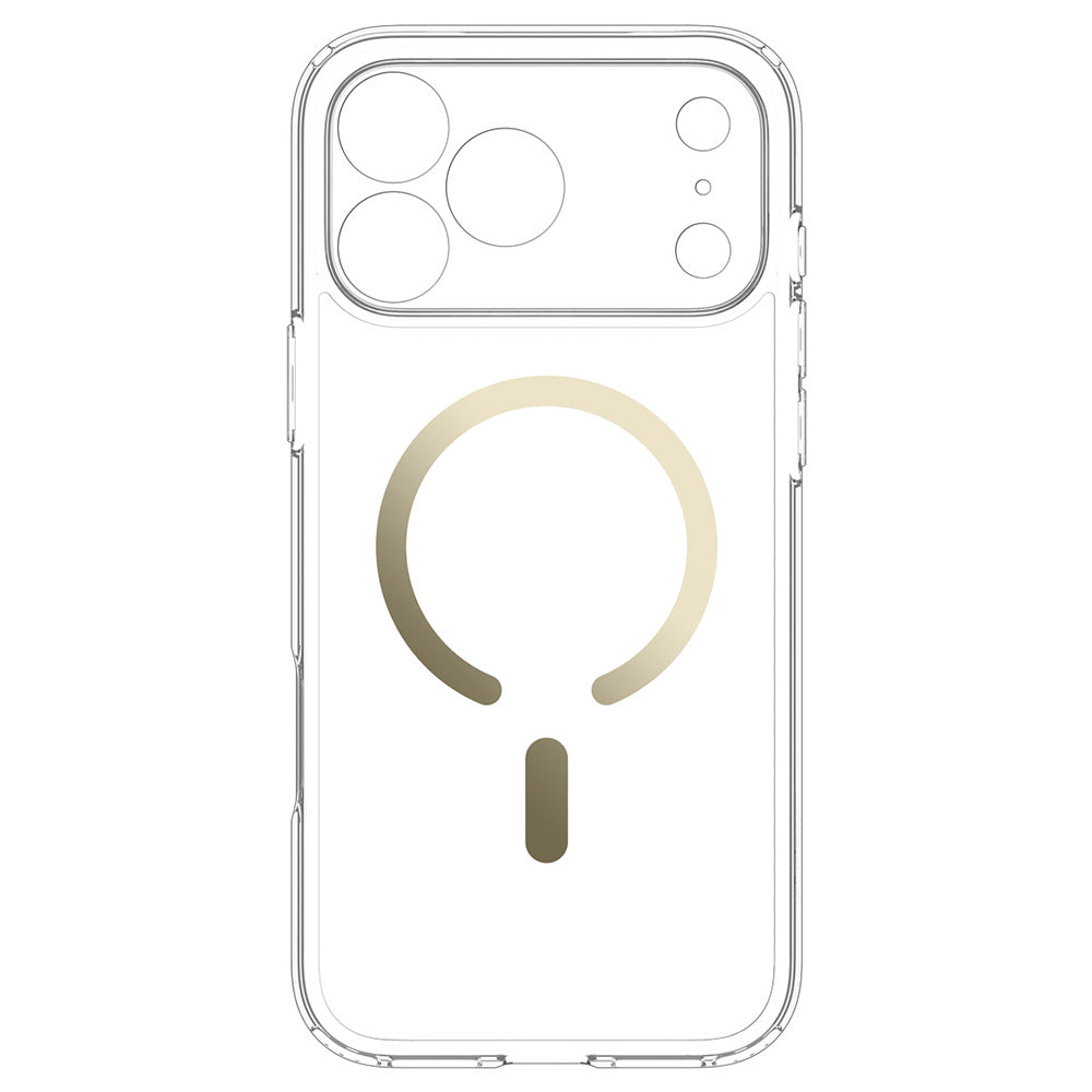 Custodia MagSafe per Apple iPhone 18 Pro Max / 17 Pro Max, Spigen, Ultra Hybrid, Oro Trasparente ACS12120