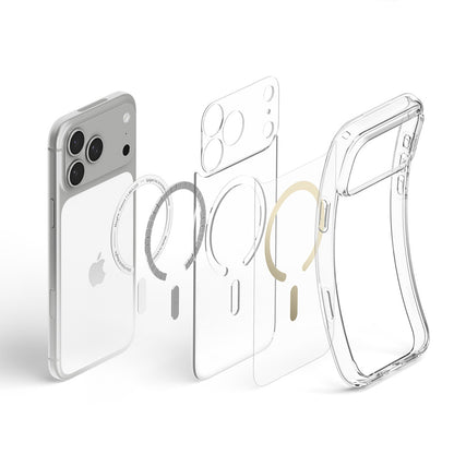 Custodia MagSafe per Apple iPhone 18 Pro Max / 17 Pro Max, Spigen, Ultra Hybrid, Oro Trasparente ACS12120