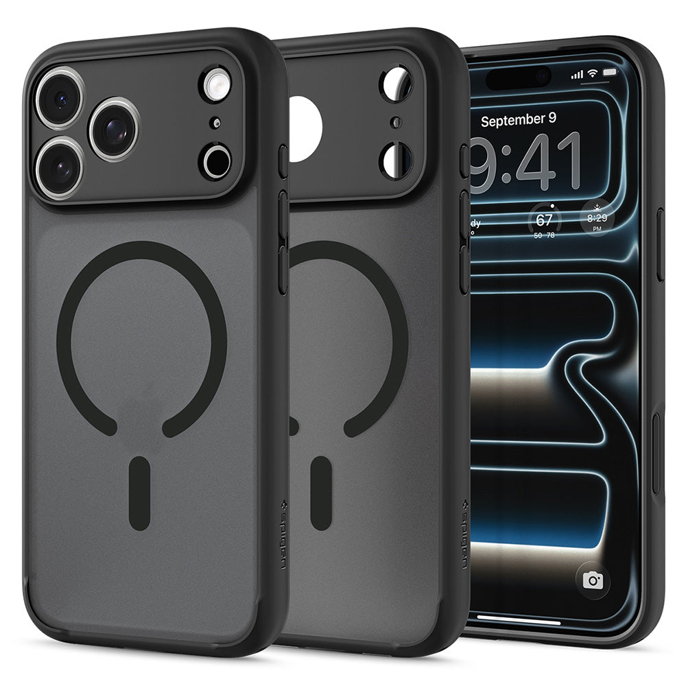 Custodia MagSafe per Apple iPhone 18 Pro Max / 17 Pro Max, Spigen, Ultra Hybrid, Nero Satinato ACS12123