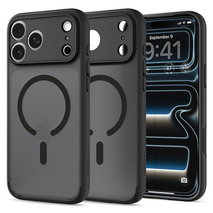 Custodia MagSafe per Apple iPhone 18 Pro Max / 17 Pro Max, Spigen, Ultra Hybrid, Nero Satinato ACS12123