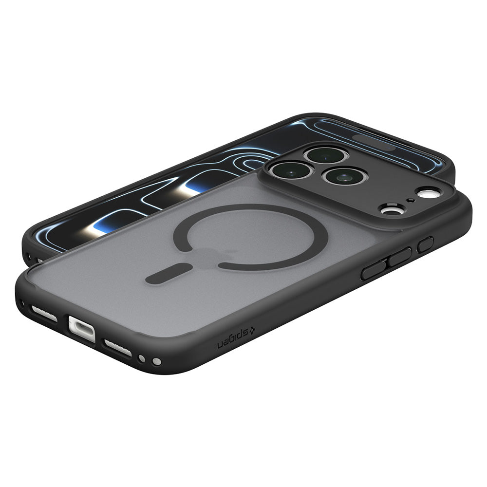Custodia MagSafe per Apple iPhone 18 Pro Max / 17 Pro Max, Spigen, Ultra Hybrid, Nero Satinato ACS12123