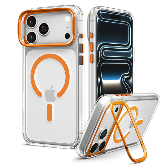 Custodia MagSafe per Apple iPhone 18 Pro Max / 17 Pro Max, Spigen, Ultra Hybrid Optik S, Trasparente Arancione ACS11910