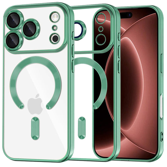 Custodia MagSafe per Apple iPhone 18 Pro Max / 17 Pro Max, Techsuit, Luxury Crystal, Verde Chiaro