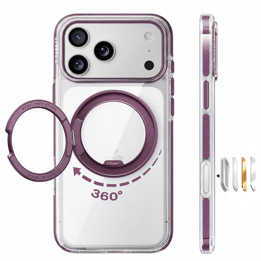 Custodia MagSafe per Apple iPhone 18 Pro Max / 17 Pro Max, Torras, Ostand O3 Light, Viola