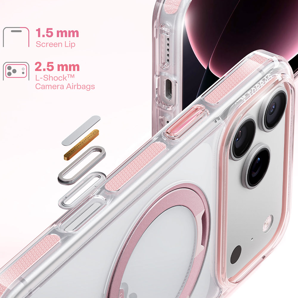 Custodia MagSafe per Apple iPhone 18 Pro Max / 17 Pro Max, Torras, Ostand O3 Light, Rosa
