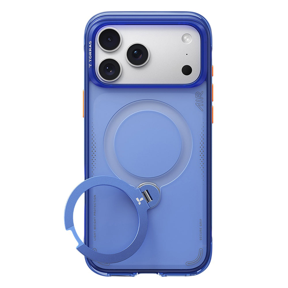 Custodia MagSafe per Apple iPhone 18 Pro Max / 17 Pro Max, Torras, Ostand Q3 Air, Blu
