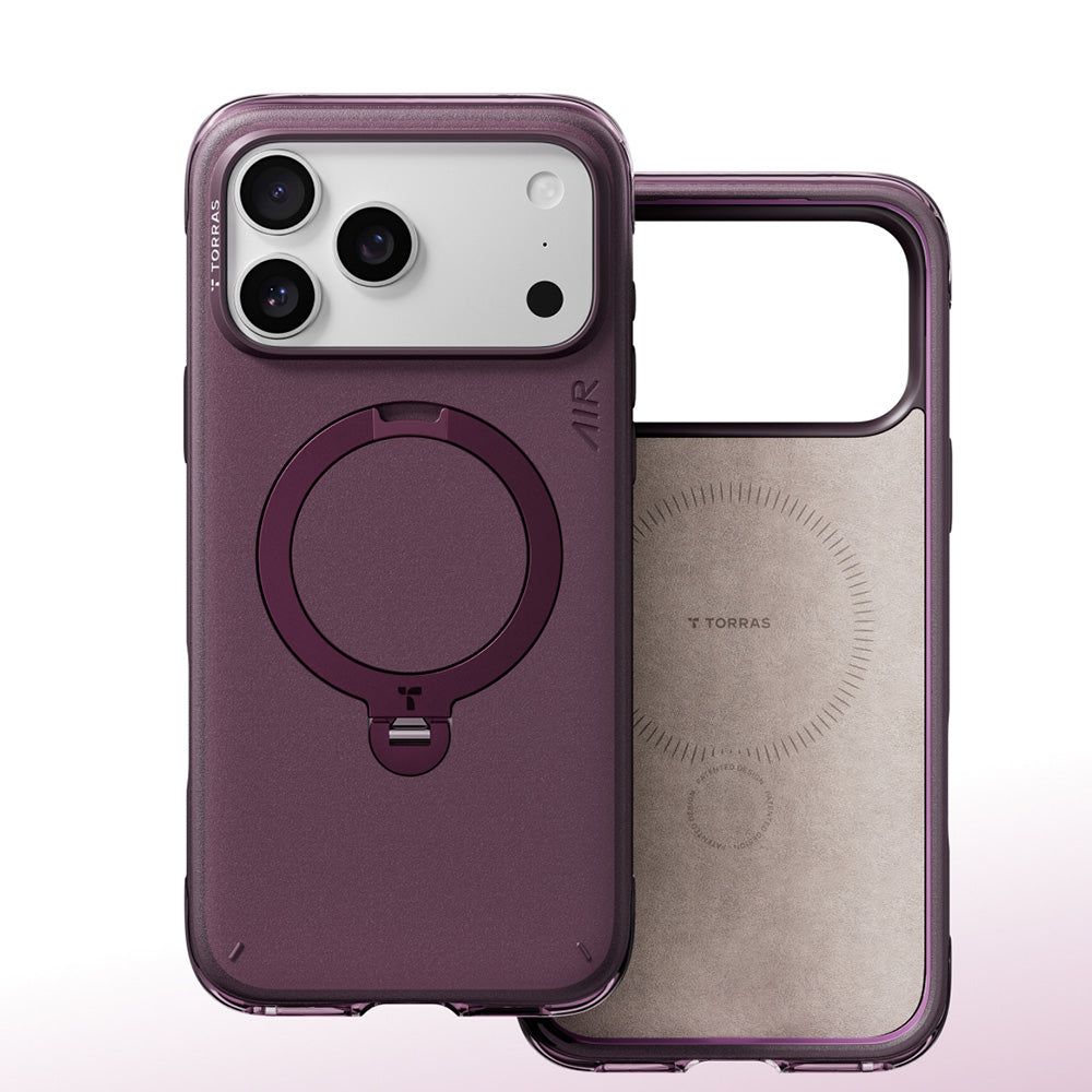 Custodia MagSafe per Apple iPhone 18 Pro Max / 17 Pro Max, Torras, Ostand Q3 Air Essential, Viola