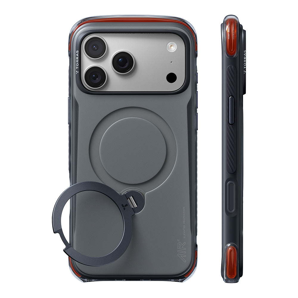 Custodia MagSafe per Apple iPhone 18 Pro Max / 17 Pro Max, Torras, Ostand Q3 Air Pro, Nera