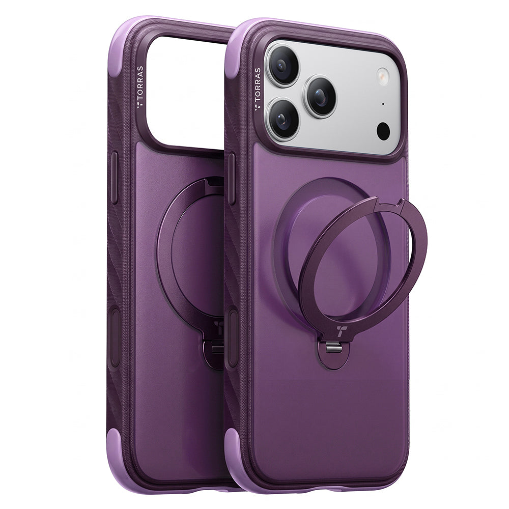 Custodia MagSafe per Apple iPhone 18 Pro Max / 17 Pro Max, Torras, Ostand Q3 Rugged, Viola