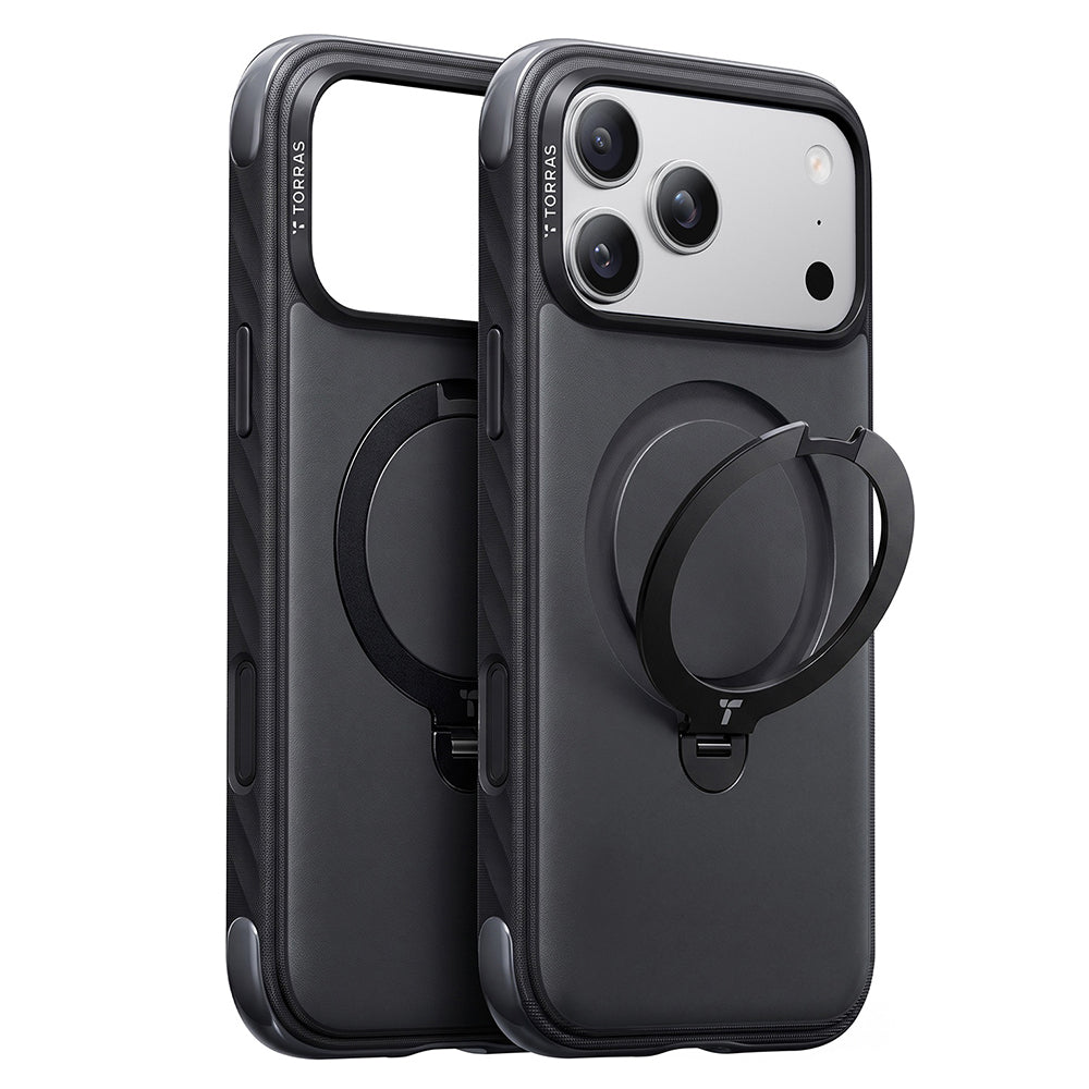 Custodia MagSafe per Apple iPhone 18 Pro Max / 17 Pro Max, Torras, Ostand Q3 Rugged, Nera