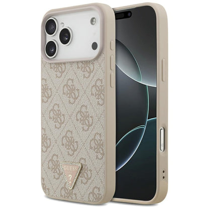 Custodia MagSafe per Apple iPhone 18 Pro Max, Guess, 4G Triangle Strass, Rosa
