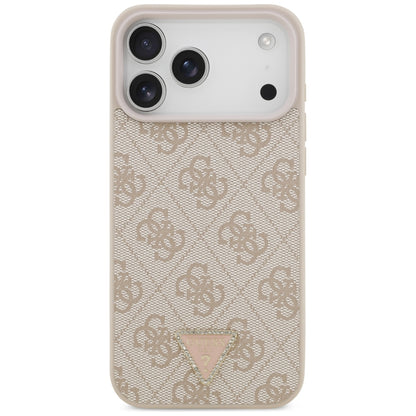 Custodia MagSafe per Apple iPhone 18 Pro Max, Guess, 4G Triangle Strass, Rosa