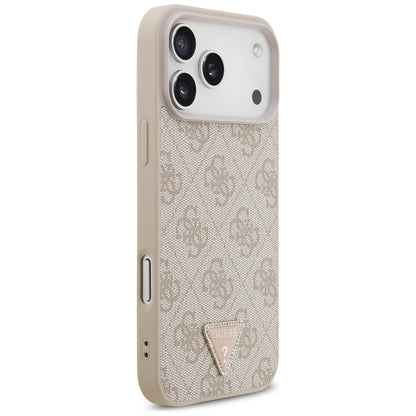 Custodia MagSafe per Apple iPhone 18 Pro Max, Guess, 4G Triangle Strass, Rosa