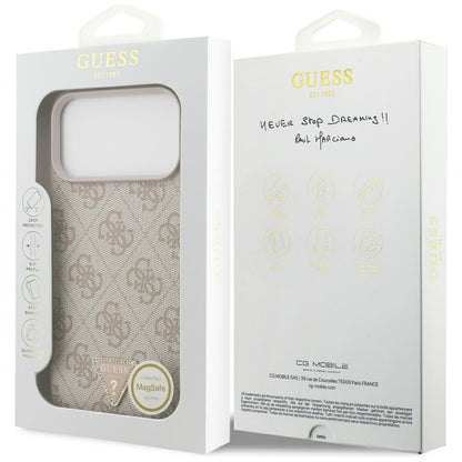 Custodia MagSafe per Apple iPhone 18 Pro Max, Guess, 4G Triangle Strass, Rosa