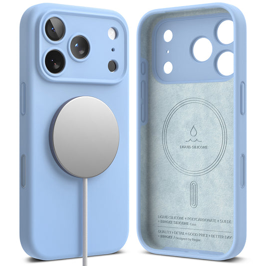 Custodia MagSafe per Apple iPhone 18 Pro, Ringke, Silicone, Blu