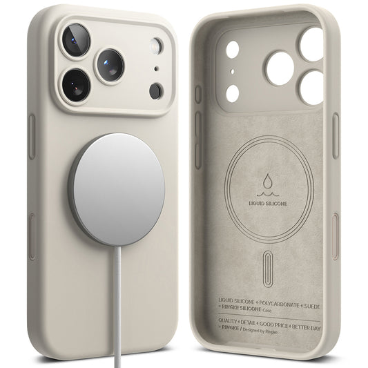 Custodia MagSafe per Apple iPhone 18 Pro, Ringke, Silicone, Crema