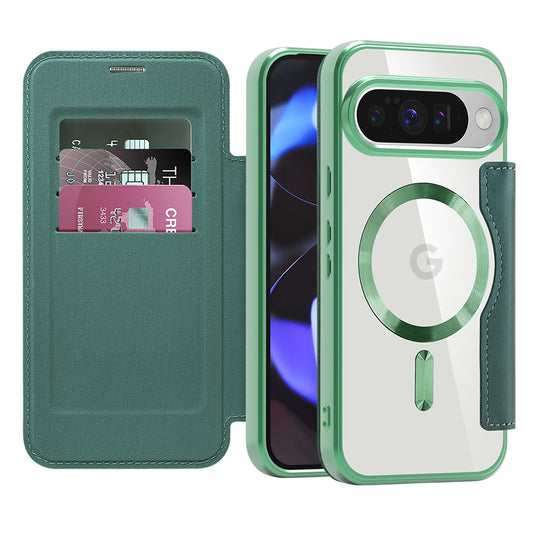 Custodia MagSafe per Google Pixel 10 Pro / 10, Techsuit, SmartMag Book, Verde