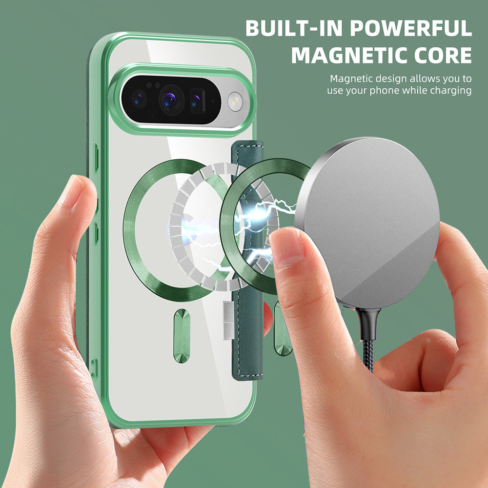 Custodia MagSafe per Google Pixel 10 Pro XL, Techsuit, SmartMag Book, Verde