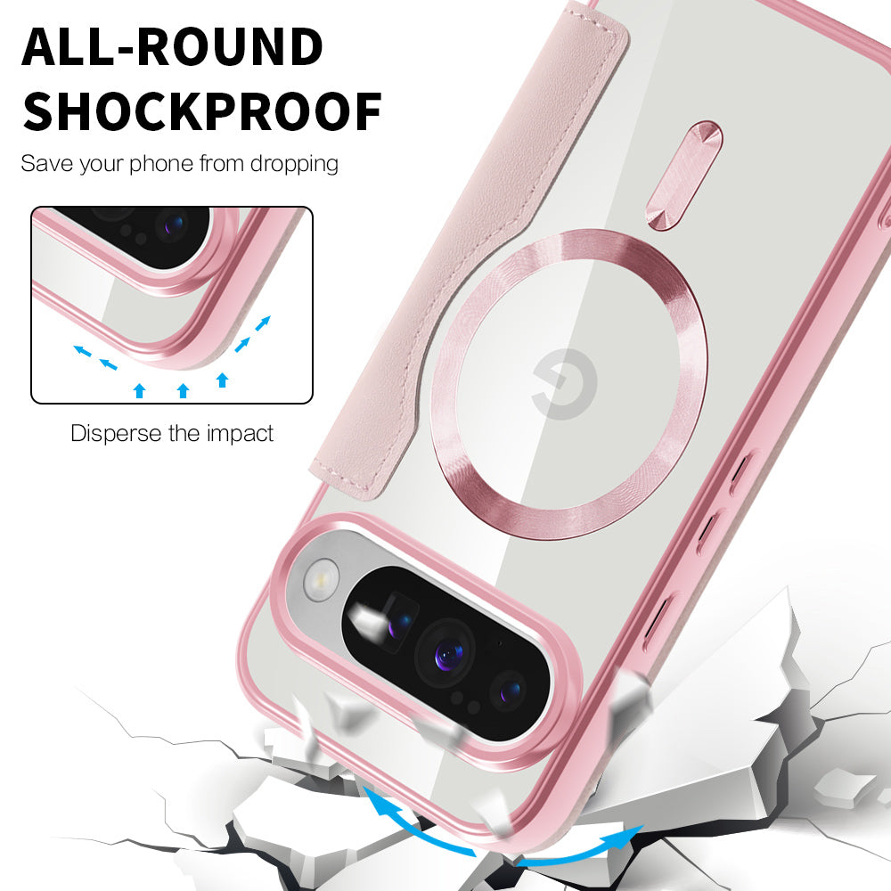 Custodia MagSafe per Google Pixel 10 Pro XL, Techsuit, SmartMag Book, Rosa