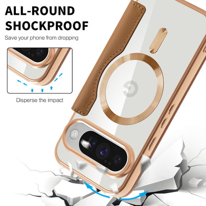 Custodia MagSafe per Google Pixel 10 Pro / 10, Techsuit, SmartMag Book, Marrone