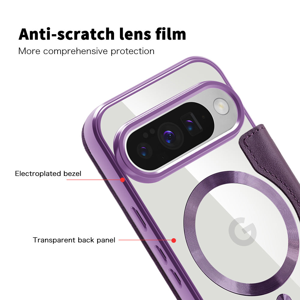 Custodia MagSafe per Google Pixel 10 Pro / 10, Techsuit, SmartMag Book, Viola