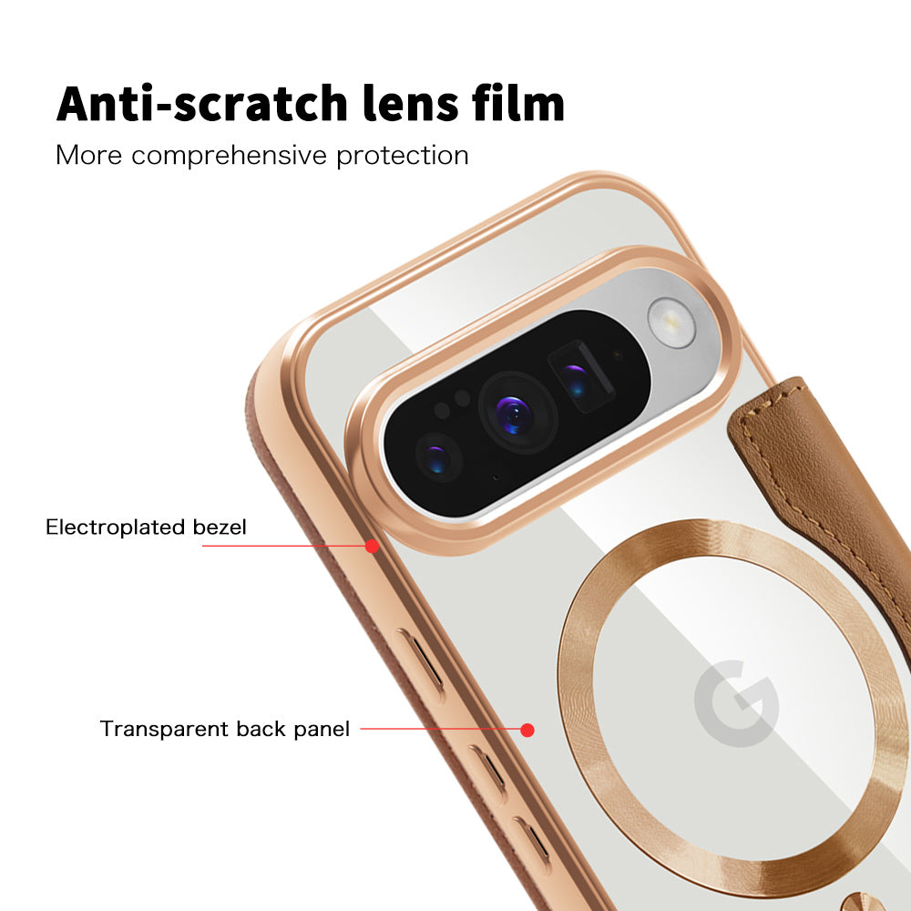 Custodia MagSafe per Google Pixel 10 Pro XL, Techsuit, SmartMag Book, Marrone