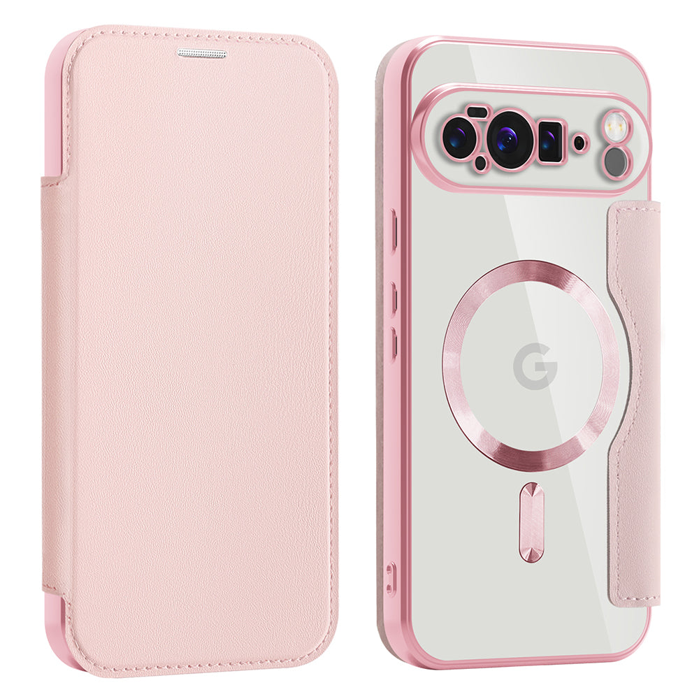 Custodia MagSafe per Google Pixel 10 Pro XL, Techsuit, SmartMag Book, Rosa