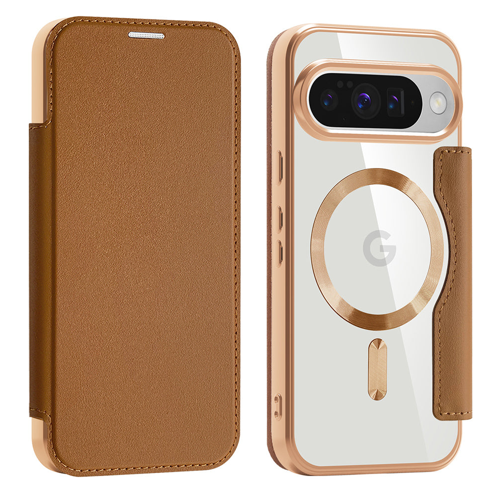Custodia MagSafe per Google Pixel 10 Pro / 10, Techsuit, SmartMag Book, Marrone