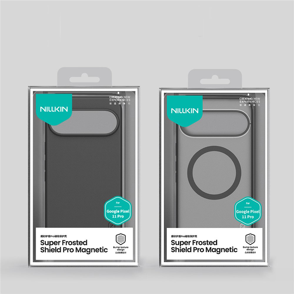Custodia MagSafe per Google Pixel 11 Pro, Nillkin, Super Shield Pro, nera trasparente satinata