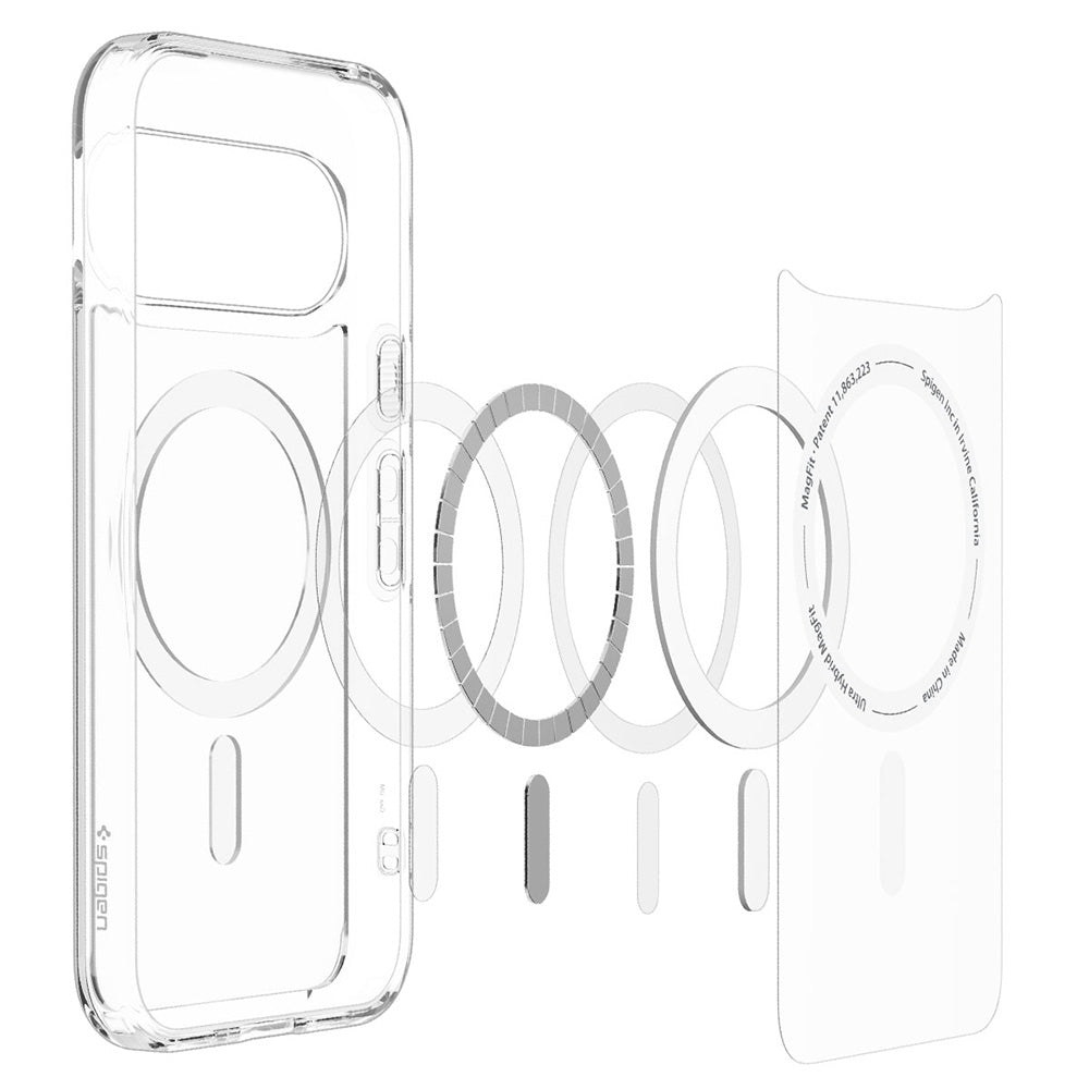 Custodia MagSafe per Google Pixel 11, Spigen, Ultra Hybrid, Trasparente Bianca ACS11441