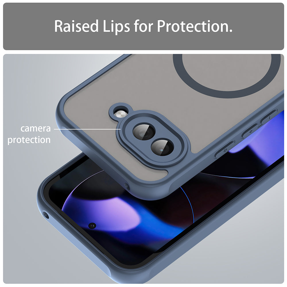 Custodia MagSafe per Google Pixel 9a, Techsuit, HaloFrost II, Blu Navy